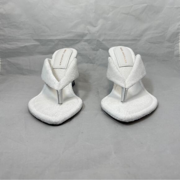 Good American White Terry Lucite Wedge Heels Women 10 - Picture 10 of 16